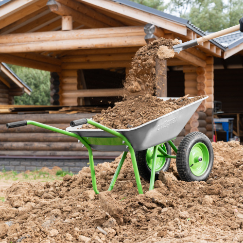 Тачка садовая, 2-х колесная, грузоподъемность 120 кг, объем 65 л Сибртех по ценам производителя в Екатеринбурге с доставкой по всей России