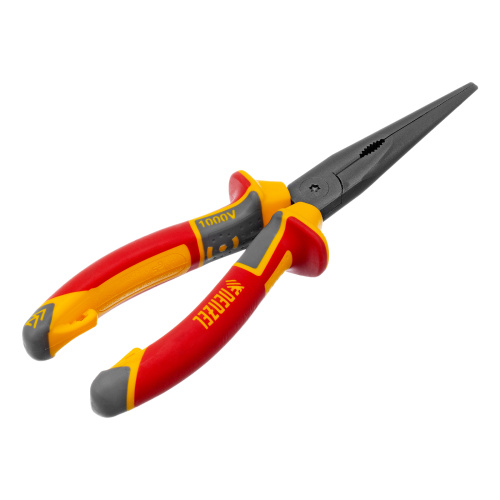 Длинногубцы прямые, диэлектрические рукоятки до 1000 В, трехкомпонентные рукоятки, 205мм Denzel по ценам производителя в Екатеринбурге с доставкой по всей России