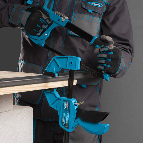 Струбцина реечная, быстрозажимная, пистолетного типа, пошаговый механизм, пластиковый корпус, 150 мм Gross по ценам производителя в Екатеринбурге с доставкой по всей России