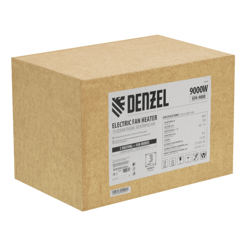 Тепловая пушка SFH-9000, 400 В, 850 м3/ч, вентилятор 3 режима, 6000/9000 Вт Denzel по ценам производителя в Екатеринбурге с доставкой по всей России