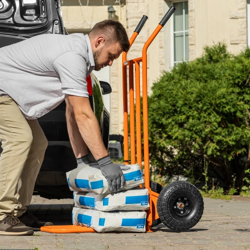 Тележка ручная 2-х колесная, усиленная, г/п 250кг, откидная платформа 530х400мм Сибртех по ценам производителя в Екатеринбурге с доставкой по всей России