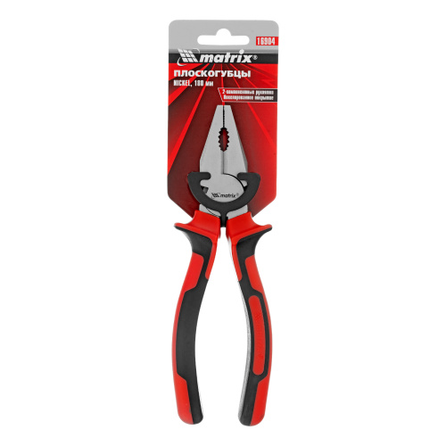 Плоскогубцы Nickel, 180 мм, никелированные, двухкомпонентные рукоятки Matrix по ценам производителя в Екатеринбурге с доставкой по всей России