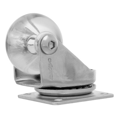 Колесо ПУ прозрачное поворотное d-35 мм, крепление платформенное Сибртех по ценам производителя в Екатеринбурге с доставкой по всей России