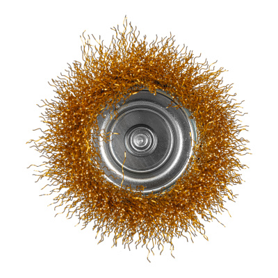 Щетка для дрели, 75 мм, "чашка" со шпилькой, латунированная витая проволока Matrix по ценам производителя в Екатеринбурге с доставкой по всей России