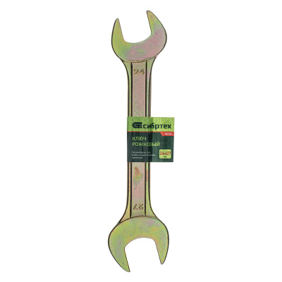 Ключ рожковый, 24 х 27 мм, желтый цинк Сибртех по ценам производителя в Екатеринбурге с доставкой по всей России