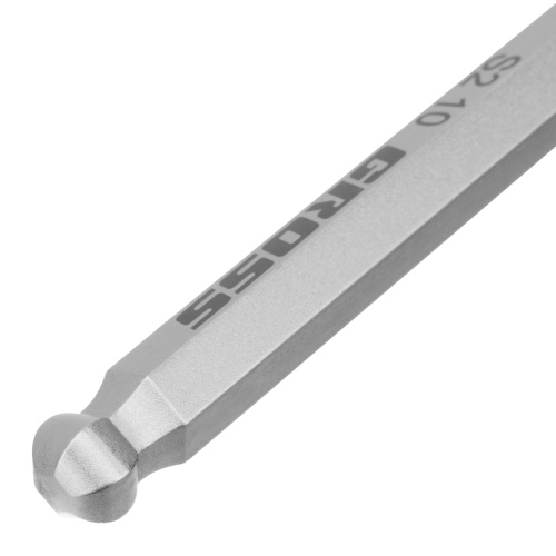 Набор ключей имбусовых HEX, 1.5-10 мм, S2, 9 шт, удлиненные с шаром, сатинированные Gross по ценам производителя в Екатеринбурге с доставкой по всей России