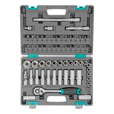 Набор инструментов, 1/2", CrV, пластиковый кейс 60 предметов Stels по ценам производителя в Екатеринбурге с доставкой по всей России
