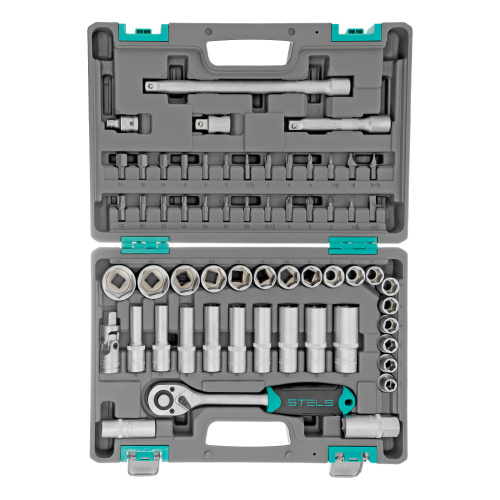 Набор инструментов, 1/2", CrV, пластиковый кейс 60 предметов Stels по ценам производителя в Екатеринбурге с доставкой по всей России