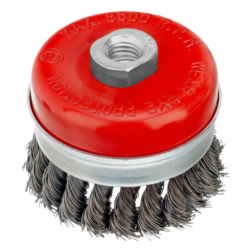 Щетка для УШМ Heavy Duty, 80 мм, М14, "чашка", крученая проволока 0.5 мм Matrix по ценам производителя в Екатеринбурге с доставкой по всей России