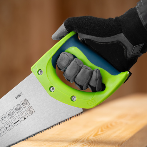 Ножовка по дереву "Зубец", 350 мм, 7-8 TPI, каленый зуб 2D, двухкомпонентная рукоятка Сибртех по ценам производителя в Екатеринбурге с доставкой по всей России