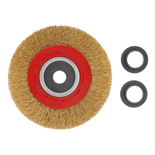 Щетка для точила, 100 мм, посадка 20 мм, плоская, латунир. витая проволока Matrix по ценам производителя в Екатеринбурге с доставкой по всей России