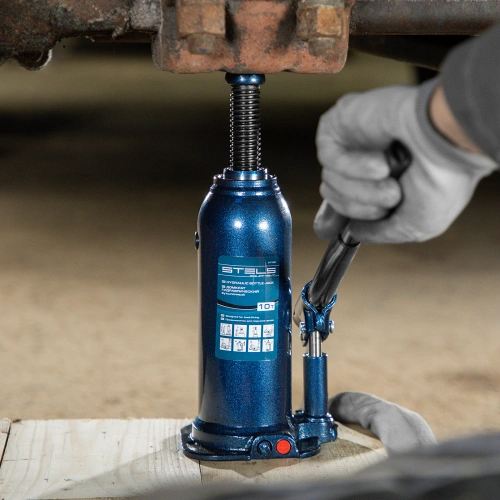 Домкрат гидравлический бутылочный, 10 т, h подъема 222-447 мм Stels по ценам производителя в Екатеринбурге с доставкой по всей России