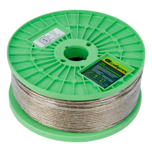 Трос металлополимерный прозрачный ПР-3.0, толщина 3.0 мм, катушка 200 метров Сибртех по ценам производителя в Екатеринбурге с доставкой по всей России