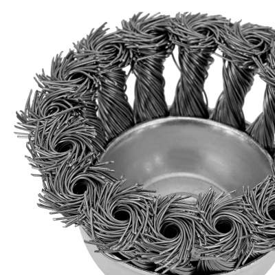 Щетка для дрели, 65 мм, "чашка" со шпилькой, крученая металлическая проволока Matrix по ценам производителя в Екатеринбурге с доставкой по всей России