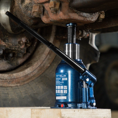 Домкрат гидравлический бутылочный телескопический, 10 т, подъем 180-430 мм Stels по ценам производителя в Екатеринбурге с доставкой по всей России