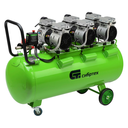 Компрессор безмаслянный малошумный МБ 2250/100, 2250 Вт, 100л, 400 л/мин Сибртех по ценам производителя в Екатеринбурге с доставкой по всей России