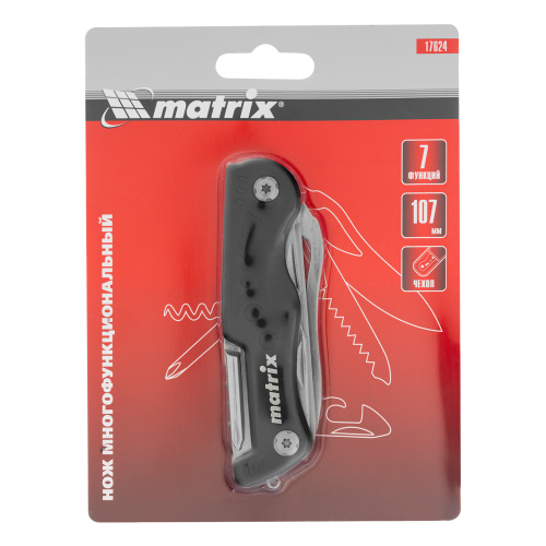 Нож многофункциональный, 7 функций, в чехле, 107 мм Matrix по ценам производителя в Екатеринбурге с доставкой по всей России