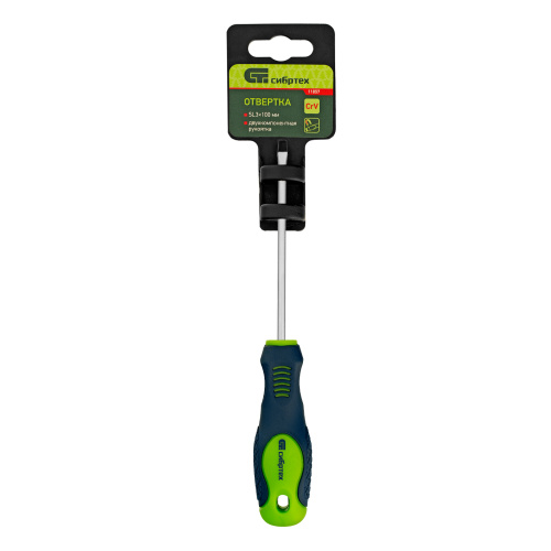 Отвертка, SL3 х 100 мм, CrV, двухкомпонентная рукоятка Сибртех по ценам производителя в Екатеринбурге с доставкой по всей России