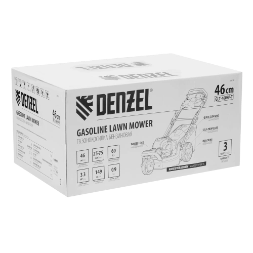 Бензиновая газонокосилка GLT-460SP-T, Trike 149 см3, 46 см, привод, панель, 60л Denzel по ценам производителя в Екатеринбурге с доставкой по всей России