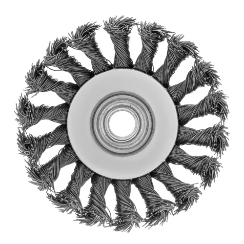 Щетка для УШМ, 100 мм, М14, "тарелка", крученая проволока 0.5 мм Matrix по ценам производителя в Екатеринбурге с доставкой по всей России