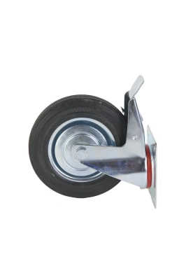 Колесо поворотное резина SCb 80 200 мм с тормозом (F) по ценам производителя в Екатеринбурге с доставкой по всей России