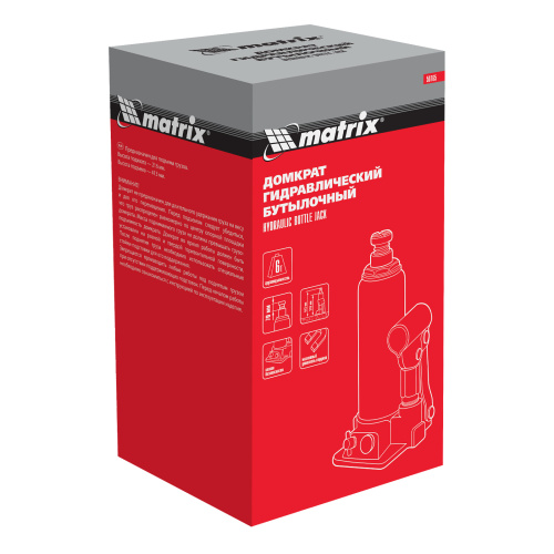 Домкрат гидравлический бутылочный, 6 т, h подъема 216-413 мм Matrix по ценам производителя в Екатеринбурге с доставкой по всей России