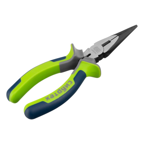 Длинногубцы прямые 160 мм, фосфатирование, трехкомпонентные рукоятки Сибртех по ценам производителя в Екатеринбурге с доставкой по всей России