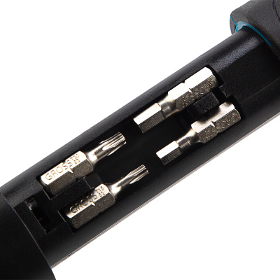 Отвертка реверсивная с револьверным механизмом, 11 шт, сталь S2 Gross по ценам производителя в Екатеринбурге с доставкой по всей России