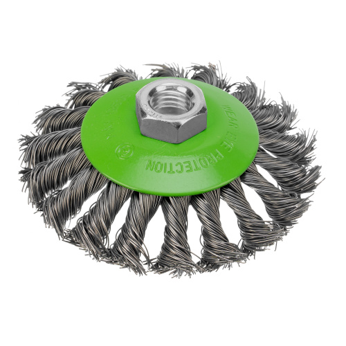 Щетка для УШМ, 100 мм, М14, "тарелка", крученая металлическая проволока Сибртех по ценам производителя в Екатеринбурге с доставкой по всей России
