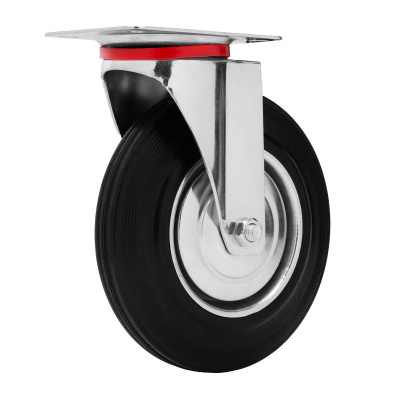 Колесо поворотное D 200 мм, крепление  платформенное Сибртех по ценам производителя в Екатеринбурге с доставкой по всей России