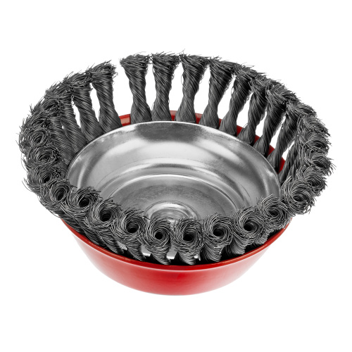 Щетка для УШМ, 150 мм, М14, "чашка", крученая проволока 0.35 мм Matrix по ценам производителя в Екатеринбурге с доставкой по всей России