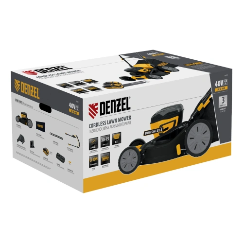 Газонокосилка аккумуляторная бесщет. DLM-460, 460 мм, травосб. 65 л., Li-Ion, 40 В Denzel по ценам производителя в Екатеринбурге с доставкой по всей России