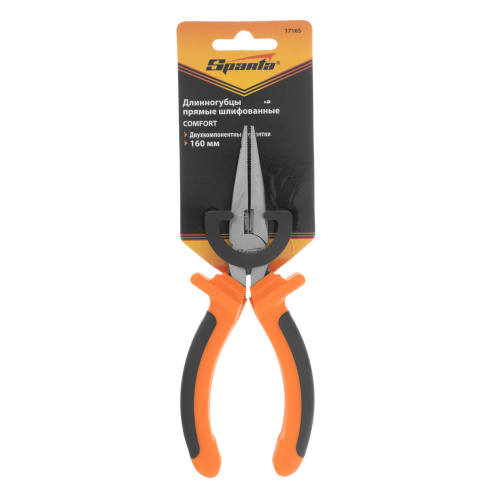 Длинногубцы прямые Comfort, 160 мм ,шлифованные, двухкомпонентные рукоятки Sparta по ценам производителя в Екатеринбурге с доставкой по всей России