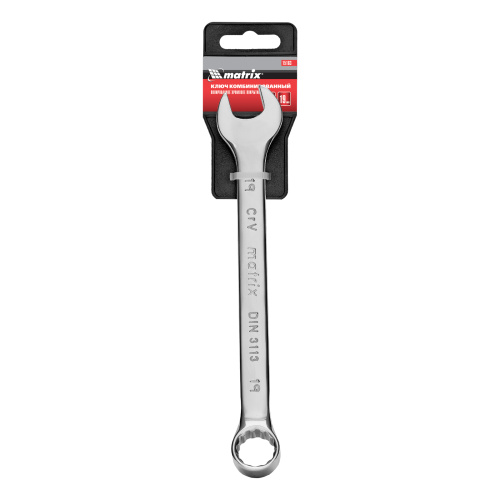 Ключ комбинированный, 19 мм, CrV, полированный хром Matrix по ценам производителя в Екатеринбурге с доставкой по всей России