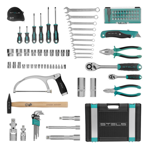 Набор инструментов, 1/2", 1/4", CrV, пластиковый кейс 98 предметов Stels по ценам производителя в Екатеринбурге с доставкой по всей России