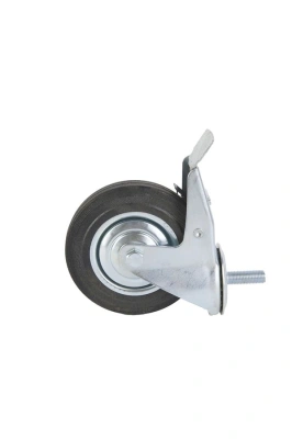 Колесо поворотное SCtB 63 160 мм резина с болтом и тормозом (F) по ценам производителя в Екатеринбурге с доставкой по всей России