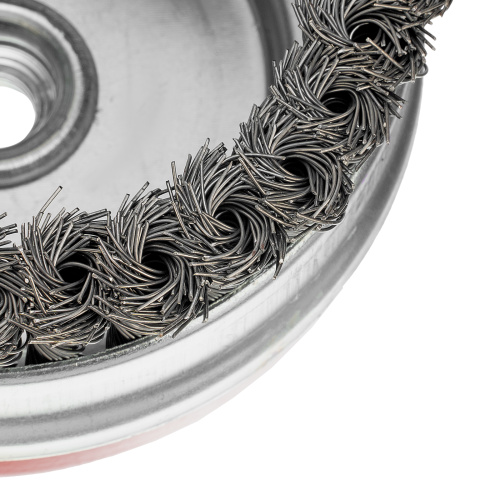 Щетка для УШМ Heavy Duty, 80 мм, М14, "чашка", крученая проволока 0.5 мм Matrix по ценам производителя в Екатеринбурге с доставкой по всей России