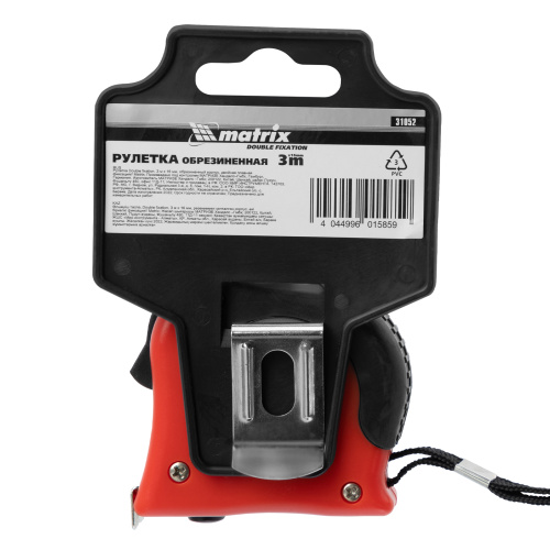 Рулетка Double fixation,3 м х 16 мм,обрезиненный корпус,двойная плавная фиксация Matrix по ценам производителя в Екатеринбурге с доставкой по всей России