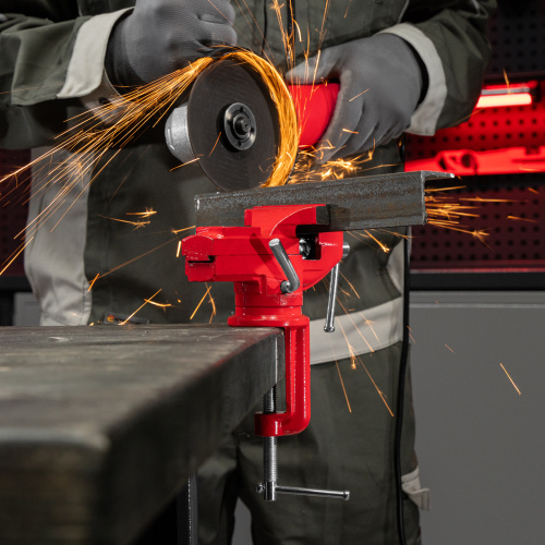 Тиски слесарные, 80 мм, настольные, поворотные, c наковальней MTX по ценам производителя в Екатеринбурге с доставкой по всей России