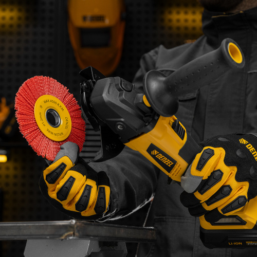 Щетка для УШМ, 125 мм, Плоская, нейлоновая щетина, посадка 22,2 мм Denzel по ценам производителя в Екатеринбурге с доставкой по всей России