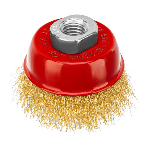 Щетка для УШМ, 65 мм, М14, "чашка", латунированная витая проволока Matrix по ценам производителя в Екатеринбурге с доставкой по всей России