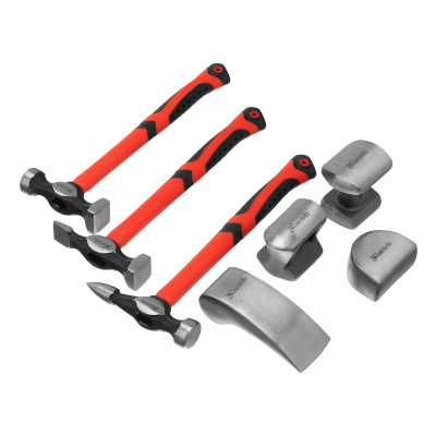 Набор рихтовочный, 3 молотка с фибергласовыми ручками, 4 наковальни, пластиковый бокс Matrix по ценам производителя в Екатеринбурге с доставкой по всей России