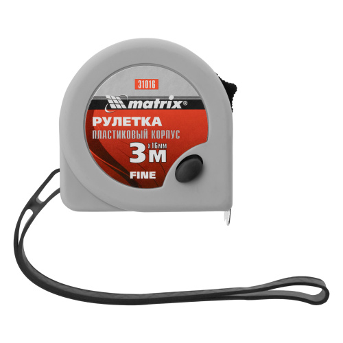 Рулетка Fine,3 м х 16 мм,пластиковый корпус Matrix по ценам производителя в Екатеринбурге с доставкой по всей России