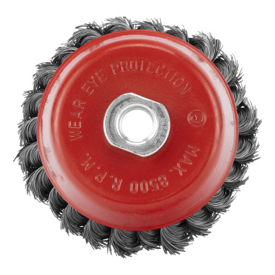 Щетка для УШМ, 100 мм, М14, "чашка", двухрядная, крученая проволока 0.35 мм Matrix по ценам производителя в Екатеринбурге с доставкой по всей России