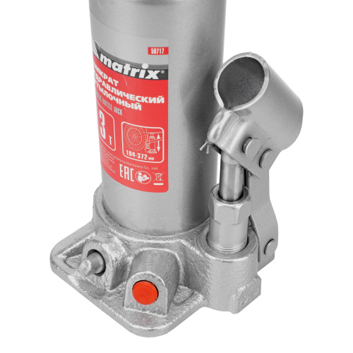 Домкрат гидравлический бутылочный, 3 т, высота подъема 194-372 мм Matrix по ценам производителя в Екатеринбурге с доставкой по всей России