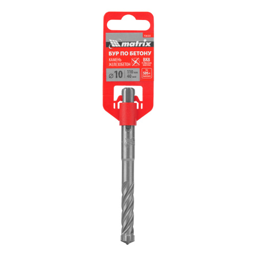 Бур по бетону, 10 x 110 мм, SDS Plus c крестовой пластиной Matrix по ценам производителя в Екатеринбурге с доставкой по всей России