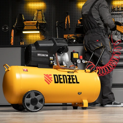 Компрессор воздушный DKV2200/100, Х-PRO 2.2 кВт, 400 л/мин, 100л Denzel по ценам производителя в Екатеринбурге с доставкой по всей России