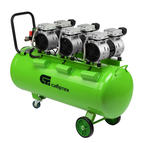 Компрессор безмаслянный малошумный МБ 2250/100, 2250 Вт, 100л, 400 л/мин Сибртех по ценам производителя в Екатеринбурге с доставкой по всей России