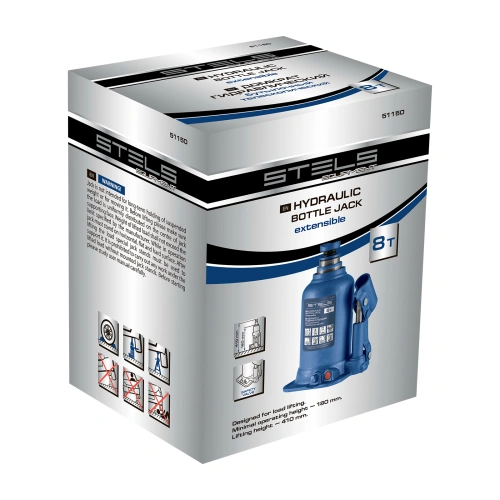 Домкрат гидравлический бутылочный телескопический, 8 т, подъем 180-410 мм Stels по ценам производителя в Екатеринбурге с доставкой по всей России