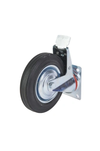 Колесо поворотное резина SCb 80 200 мм с тормозом (F) по ценам производителя в Екатеринбурге с доставкой по всей России
